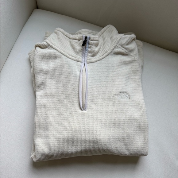 90’s style The North Face Men’s Fleece Half-Zip Pullover | Cream White Size XL - Picture 9 of 11